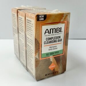 New Sealed Ambi Complexion Cleansing Bar 3 Pack All Skin Types Mild Formula